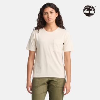 【Timberland 官方旗艦】女款灰白色口袋短袖T恤(A67XKCR3)