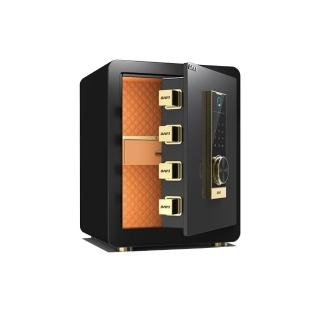 【Josie】45公分指紋密碼保險櫃 軟包皮革+首飾百寶盒(小金庫/保險箱/保管箱/防盜金庫)