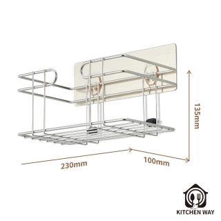 【韓國 KITCHENWAY】多用途置物架(免鑽孔/臺灣製造/304不鏽鋼)