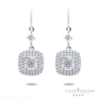 【Vividventure 亞帝芬奇】GIA 1克拉 ESI1 天然鑽石 鑽石 耳環 閃耀愛(14K金臺+18K金耳勾)