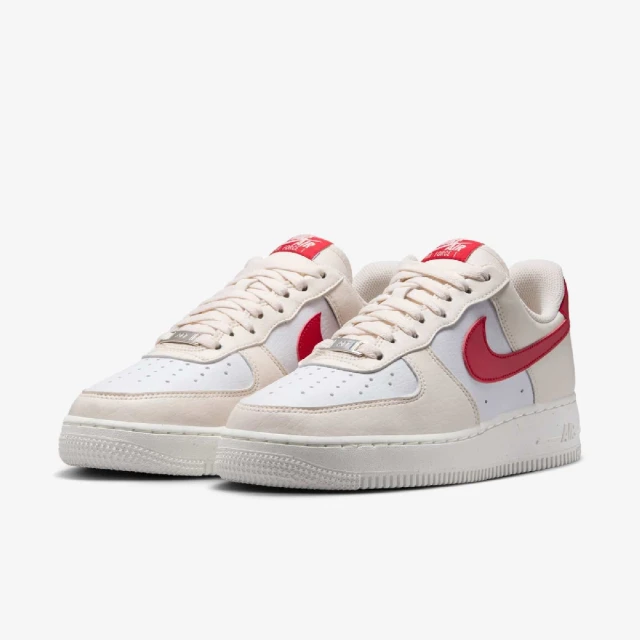 NIKE 耐吉 休閒鞋 Wmns Air Force 1 07 Next Nature 女鞋 米白 紅 AF1(DC9486-109)