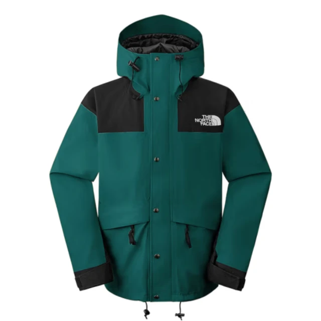 The North Face 北臉 外套 男款衝鋒衣 連帽外套 防風 防潑水 M RETRO 1986 黑綠 NF0A8AKJ586