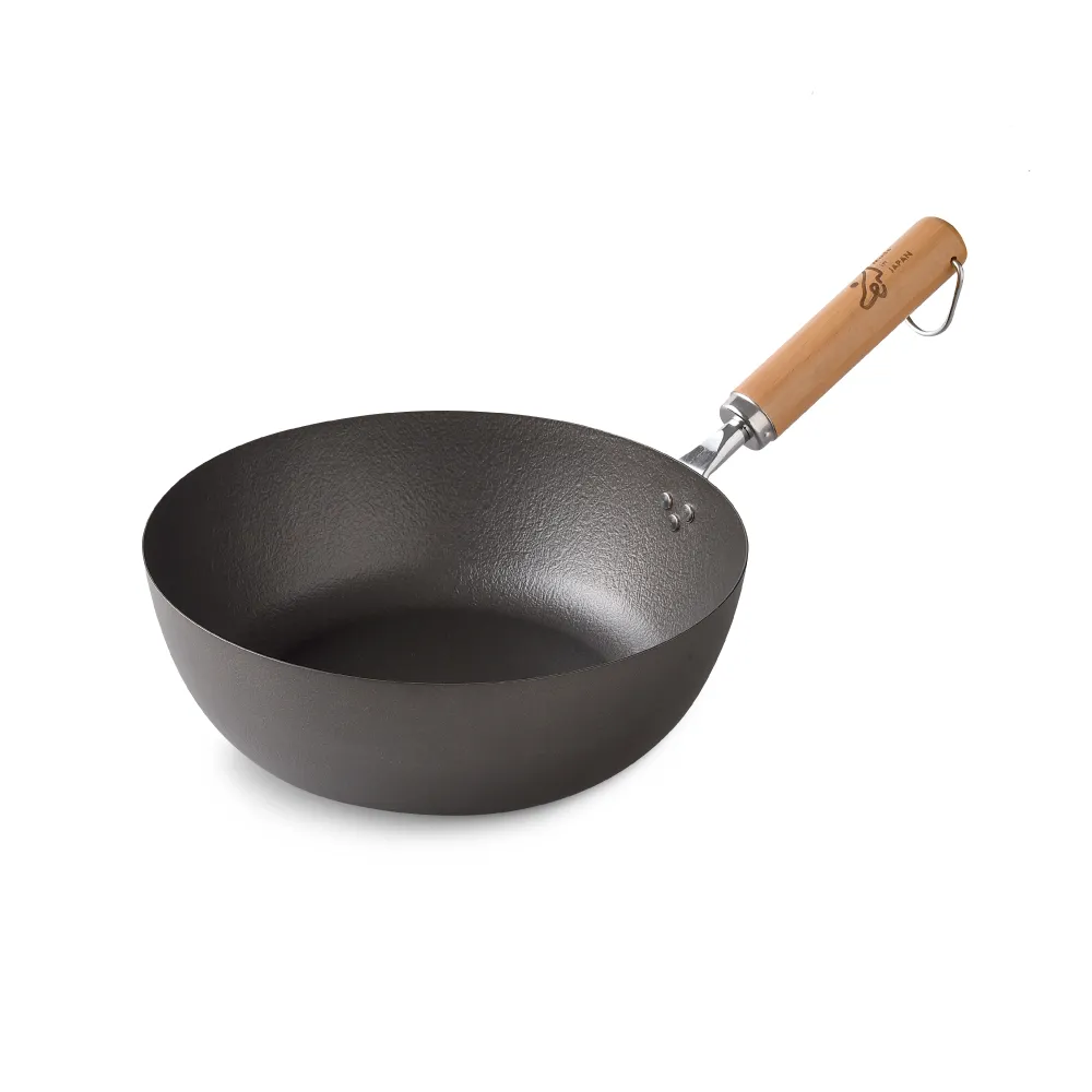 【Arnest】eN鐵防護深型炒鍋_24cm(ih爐可用鐵鍋/日本製平底鍋/物理性不沾鍋)