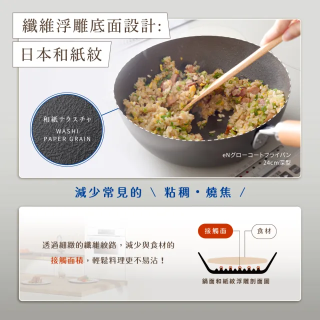【Arnest】eN鐵防護深型炒鍋_24cm(ih爐可用鐵鍋/日本製平底鍋/物理性不沾鍋)