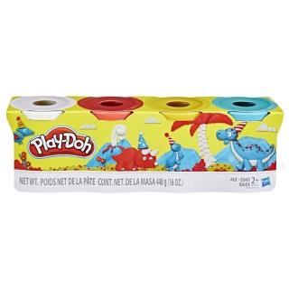 【PLAYDOH 培樂多】黏土補充罐系列-4色組經典款 4OZ-A款 B5517(兒童無毒黏土玩具/益智玩具/兒童手作/禮物)
