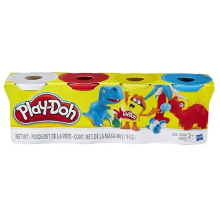 【PLAYDOH 培樂多】黏土補充罐系列-4色組經典款 4OZ-A款 B5517(兒童無毒黏土玩具/益智玩具/兒童手作/禮物)