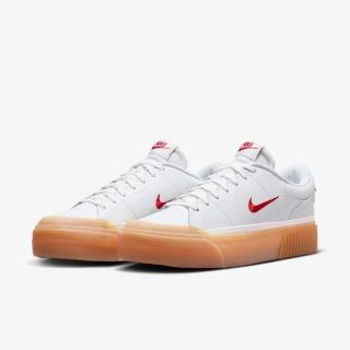 【NIKE 耐吉】餅乾鞋 Wmns Court Legacy Lift 女鞋 白 紅 厚底 增高 休閒鞋 小白鞋(FV5526-103)