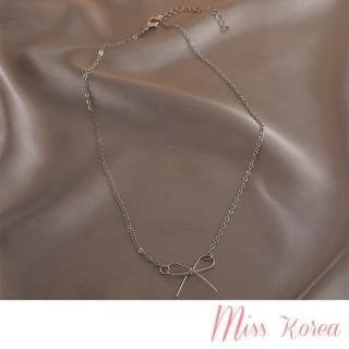 【MISS KOREA】蝴蝶結項鍊/韓國設計細緻蝴蝶結線條氣質項鍊(2色任選)