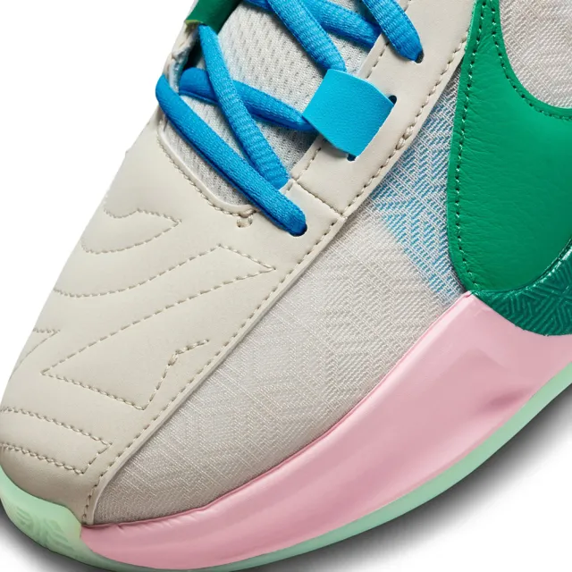 【NIKE 耐吉】籃球鞋 運動鞋 ZOOM FREAK 5 EP 男鞋 字母哥 白綠粉 實戰(DX4996100)