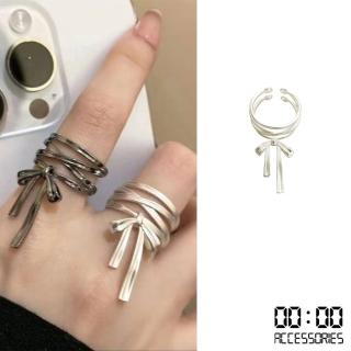 【00:00】蝴蝶結戒指 綁帶戒指/韓國設計多層次蝴蝶結綁帶造型開口戒 戒指(2色任選)