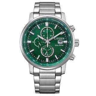 【CITIZEN 星辰】Chronograph 亞洲限定光動能計時腕錶 禮物 手錶(CA0840-87X)