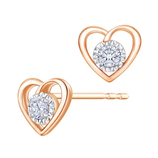 【Just Diamond】鎮金店 Dreamy 耳環-心型(玫瑰金)
