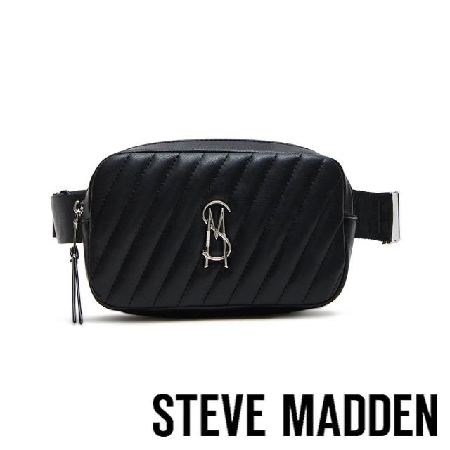 【steve madden】BMACIEL 率性斜紋相機腰包(黑色)