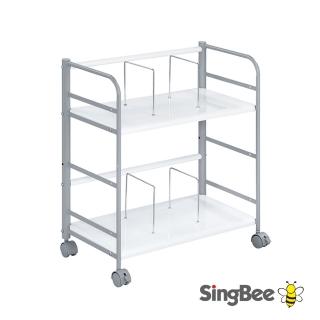 【SingBee 欣美】平斜兩用移動檔案推車 SB-R01(辦公室收納 書車 移動書櫃 收納推車)