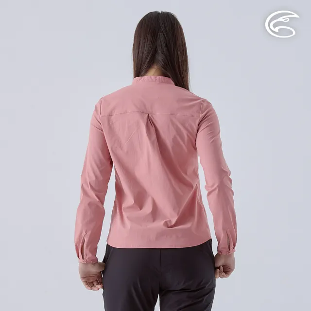 【ADISI】女UPF50+透氣快乾長袖襯衫 AL2411018 藕荷色 S-2XL(抗UV 彈性 吸濕 速乾 輕薄 休閒上衣)