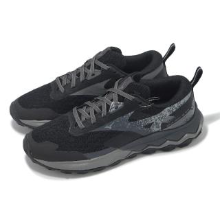 【MIZUNO 美津濃】越野跑鞋 Wave Ibuki 5 GTX 女鞋 黑灰 防水 波浪片 抓地 運動鞋 美津濃(J1GK2559-21)