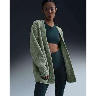【NIKE 耐吉】長袖上衣 寬版針織開襟上衣 女款 AS W NSW PHNX BCL AOJ CARDIG 綠色(FZ1712370)