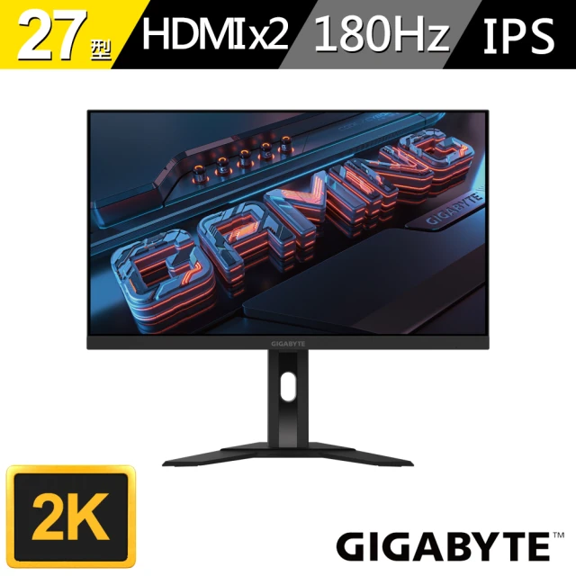 【GIGABYTE 技嘉】M27QA 27型 180Hz 2K 1ms VESA Display HDR400 電競螢幕(27型/QHD/2K/180Hz/1ms/IPS)