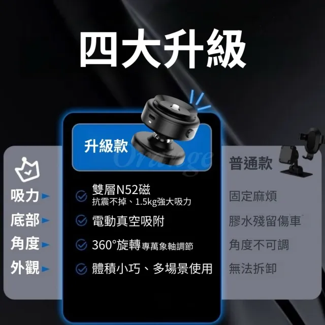 【ProTap】浦拓 電動真空吸附手機支架(萬向球 360度 磁吸支架 手機架 吸盤 導航 引磁環 車用 車載)