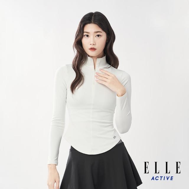 【ELLE ACTIVE】女款 修身彈力長袖上衣-白色(EA24A2W1407#90)