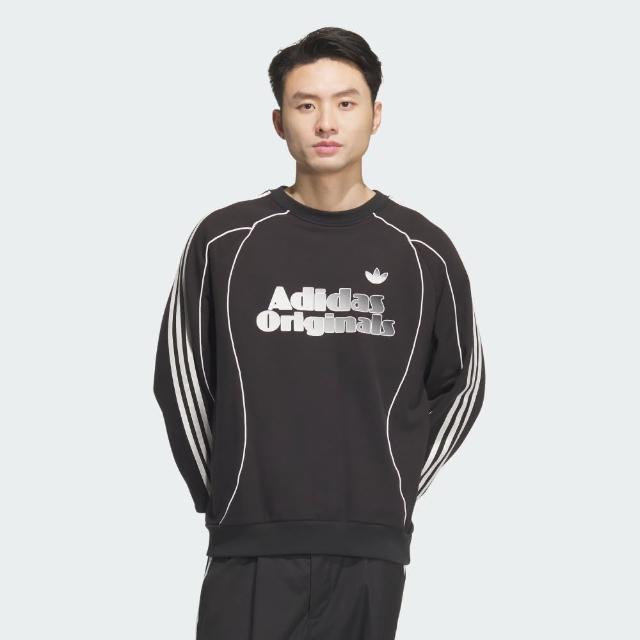 【adidas 愛迪達】長袖上衣 男 大學T 寬鬆 三葉草 亞規 RS M SWEAT CREW 黑白 JN3792