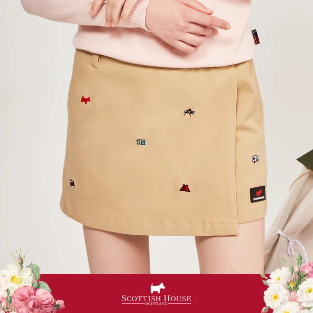 Hush Puppies 女裝 裙子 素色工裝前開岔膝上裙(