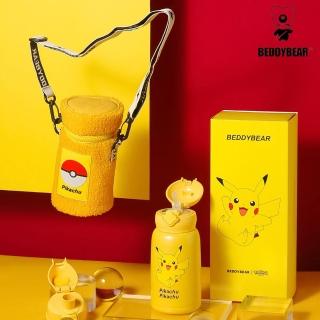 【BEDDY BEAR 杯具熊】皮卡丘四葉草兒童保溫水壺 630ml(經典寶可夢 不鏽鋼水壺 保溫杯)