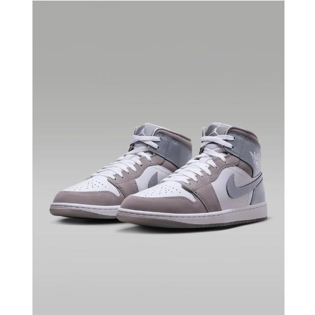 【NIKE 耐吉】AIR JORDAN 1 MID SE 喬丹 穿搭 漆皮 休閒鞋 運動 透明底 穿搭 灰(HF3216-100)