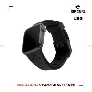 【UAG】X RIP CURL Apple Watch 38/40/41/42（S10）mm 舒適矽膠運動錶帶-極限黑(手錶帶)