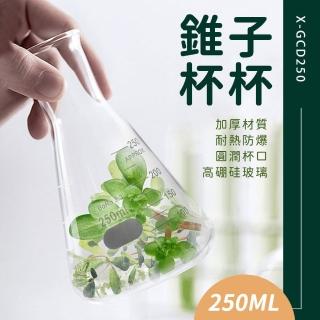 透明量水杯 錐子杯 插花瓶 冷飲杯 玻璃花瓶 花瓶北歐 三角燒杯 咖啡杯杯子 三角燒杯 550-GCD250