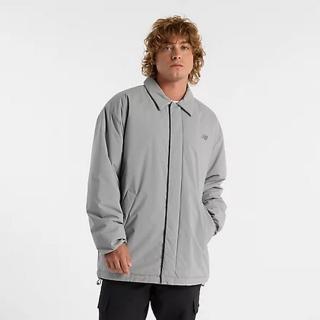 【NEW BALANCE】NB 外套 保暖教練外套 夾克 襯衫外套 運動休閒 男款 灰色(MJ43504YST-F)