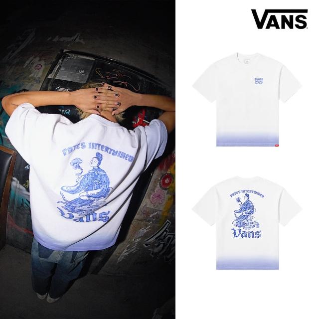 【VANS 官方旗艦】蛇年限定系列 男女款白色藍色漸層短袖T恤