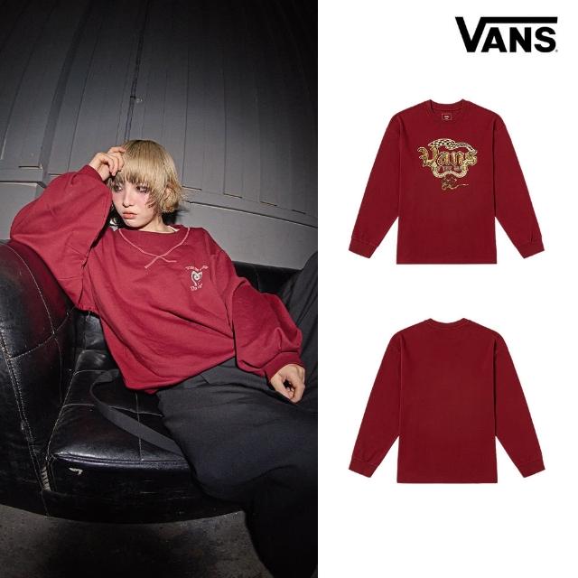 【VANS 官方旗艦】蛇年限定系列 男女款紅色長袖T恤