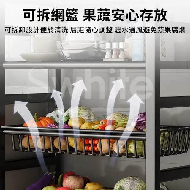 【靚白家居】多功能置物架 奶油風小熊鞋架(廚房收納架 落地層架 微波爐架 收納層架 展示架)