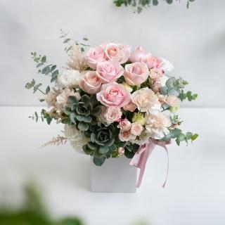 【CNFlower 西恩】粉霜 盆花(送禮/鮮花/居家擺飾/祝賀/開幕/升官)