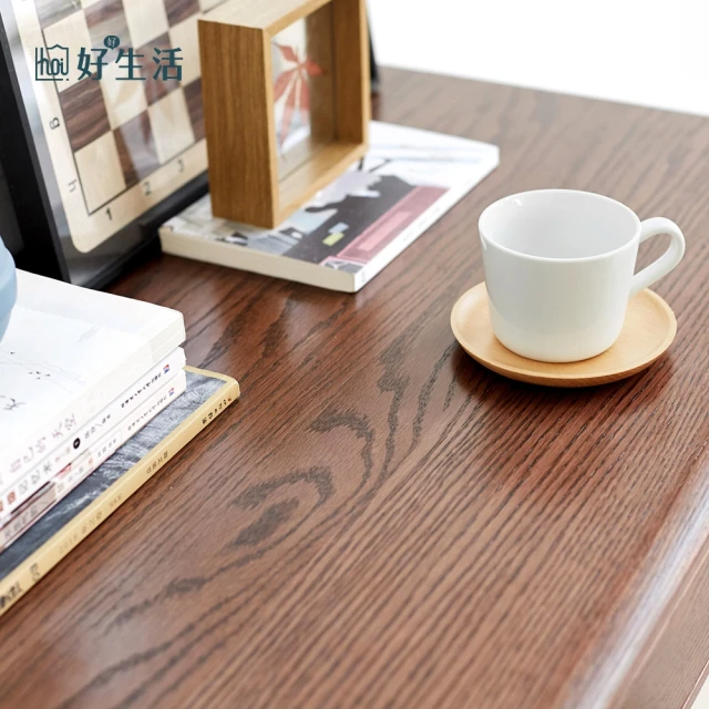 hoi! 好好生活hoi! 好好生活 預購★源氏木語布拉格橡木胡桃色二抽書桌1M+置物架 H84X10