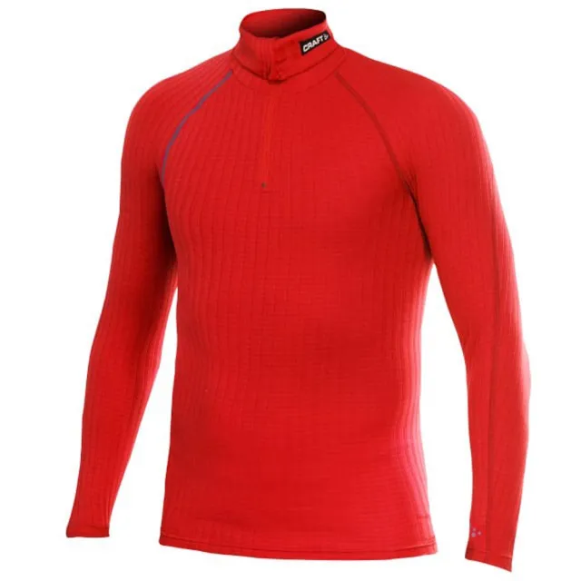 【CRAFT】男 ZERO EXTREME ZIP TURTLENECK長袖拉鍊T領排汗衣.長袖半開襟休閒運動上衣(194610-2428 紅)