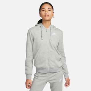 【NIKE 耐吉】外套 女 運動連帽外套 刷毛 AS W NSW CLUB FLC FZ HOODIE ST 灰 DQ5472-063