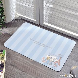 【Great Living 格蕾寢飾】Fancy Belle 《Sanrio-喜拿遊巴黎》抗菌可水洗軟式珪藻土強效吸水地墊(60*39CM)