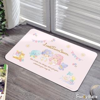 【格蕾寢飾】Fancy Belle 《Sanrio-花漾雙星仙子》抗菌可水洗軟式珪藻土強效吸水地墊(60*39CM)