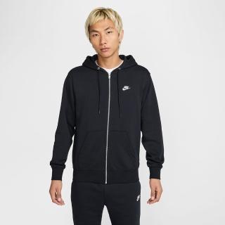 【NIKE 耐吉】外套 男 運動連帽外套 毛圈布 AS M NK CLUB FT FZ HOODIE 黑 FN3885-010