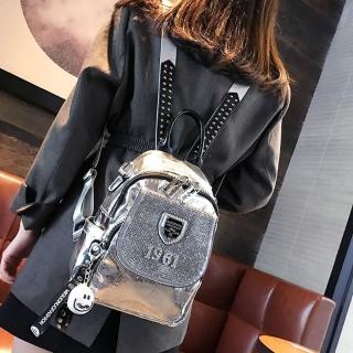 【LEEHER】造型包包/亮鑽包包/真皮後揹包/牛皮揹包/後揹包/2way揹包/肩揹包/銀色包包/休閒包包/