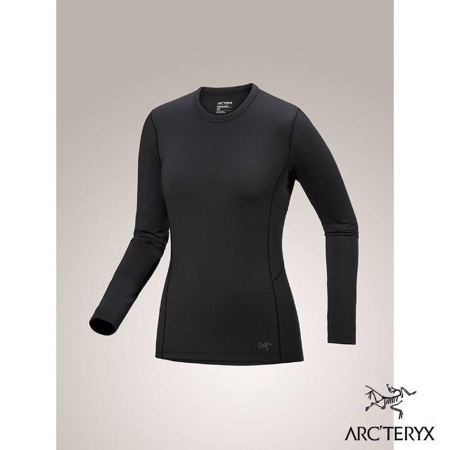 【Arcteryx 始祖鳥官方直營】女 Rho 刷毛內層圓領衫(黑)