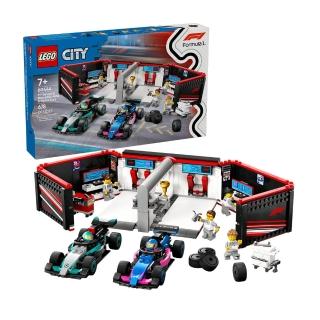 【LEGO 樂高】60444 City 城市系列 F1車庫MercedesAMG與Alpine(車輛 積木 賽車)