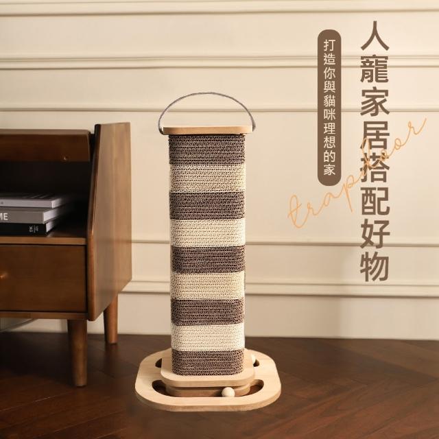 【舒福家居】方形提燈瓦楞紙貓抓柱 貓抓板 貓玩具(加厚瓦楞紙 提手設計方形貓抓柱)