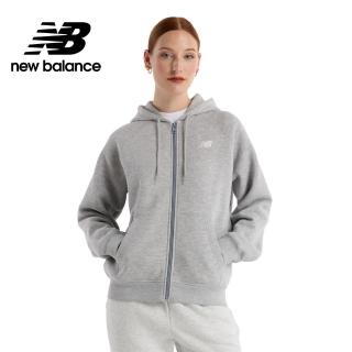 【NEW BALANCE】NB 棉質刷毛連帽外套 WJ43525AG 女性 灰色(美版 版型偏大)