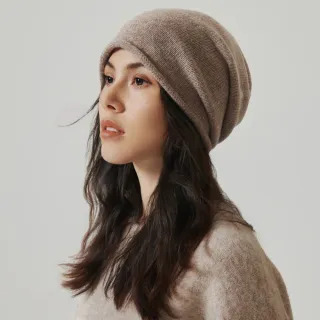 【MoonDy】堆堆帽 冷帽 針織帽 毛帽 包頭帽 韓版毛帽 純羊毛帽 大頭圍毛帽 顯臉小帽子 防 