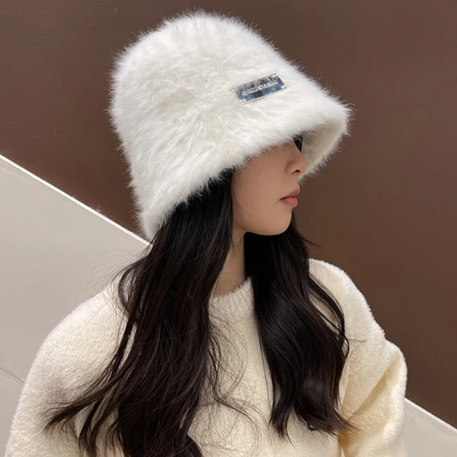 AnnaSofia 保暖加厚內絨護耳毛帽-編線混兔毛織垂雙球