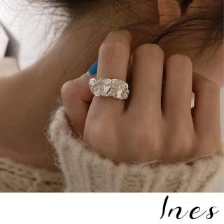 【INES】韓國設計個性金屬皺褶復古造型戒指(金屬戒指 皺褶戒指 復古戒指)