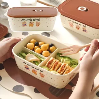 【環保餐盒】三隻小豬陶瓷便當盒(耐熱 冰箱收納盒 加熱餐盒 密封盒 帶蓋 保鮮盒 上班族 餐盒 飯盒 學生)